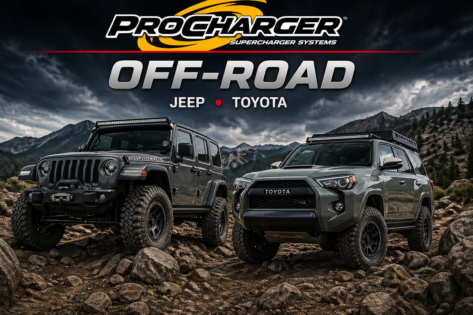 ProCharger supercharger kits for Jeep and Toyota off-road vehicles
